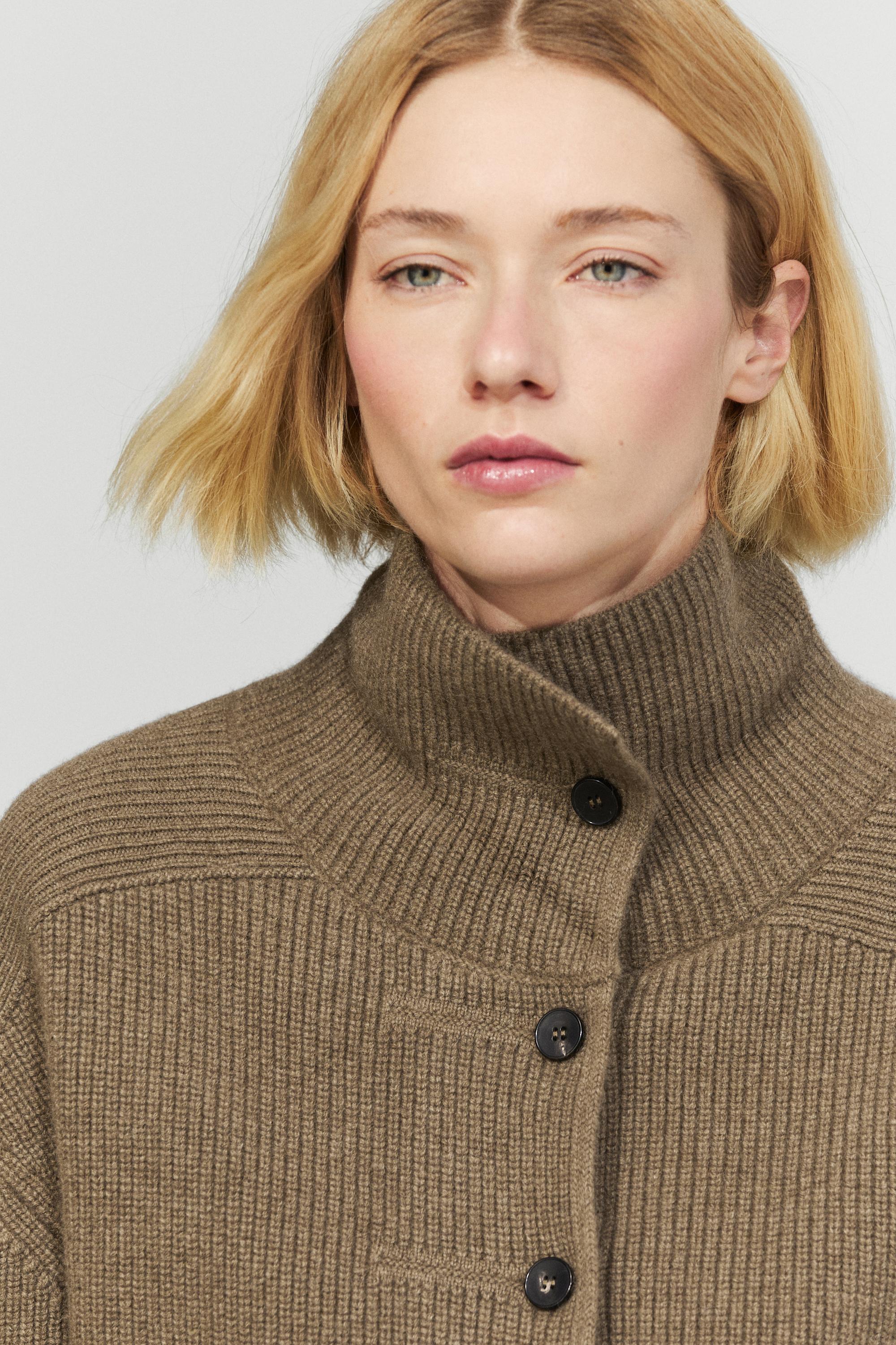 100% cashmere cross-over knit cardigan